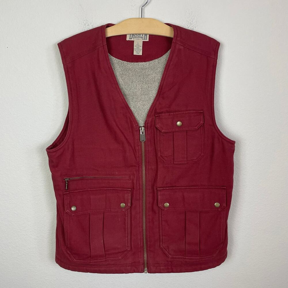 Duluth Red Shearling Zip Vest Large - image 2